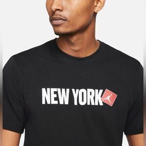NWOT Air Jordan Men's New York City Black Short Sleeve T-Shirt, Size Medium
